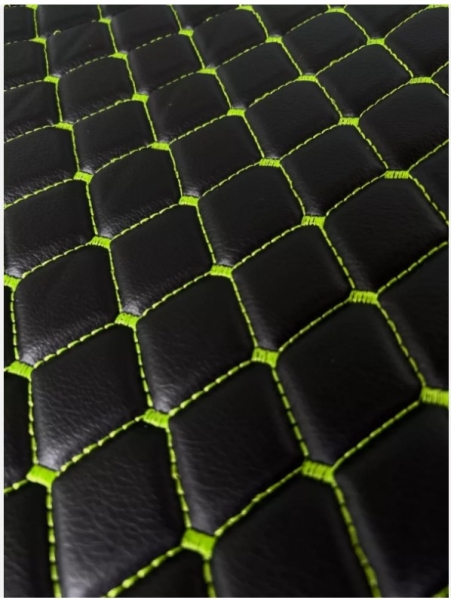Black with neon green stitching